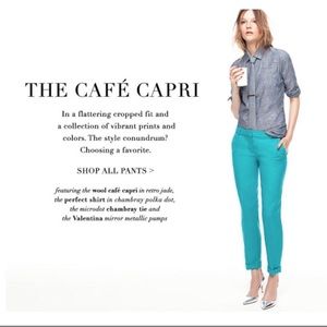 Pantalon Capri J.Crew Bleu Marine à Pois Blancs - Taille 4, Coton/élasthanne, Excellent état